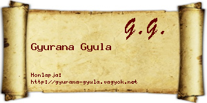 Gyurana Gyula névjegykártya